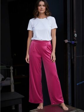 Corey Lynn Calter Bright Fuchsia Velvet Pants